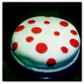 Red velvet cake - with polka dots